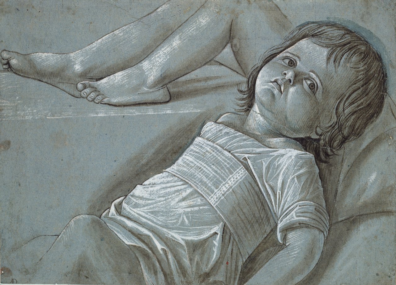 Estudo para uma figura reclinada do Menino Jesus, final do século XV. de Giovanni Bellini
