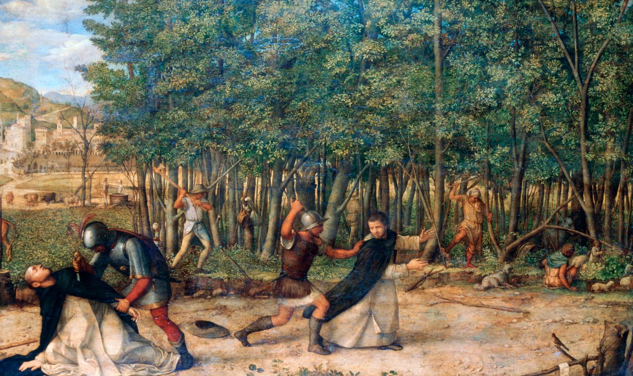 O Assassinato de São Pedro Mártir, c1507 de Giovanni Bellini