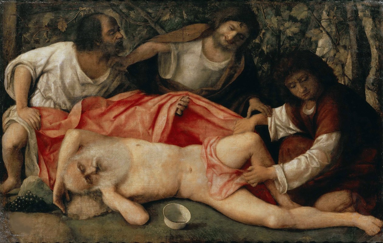 A embriaguez de Noé, ca 1515. de Giovanni Bellini