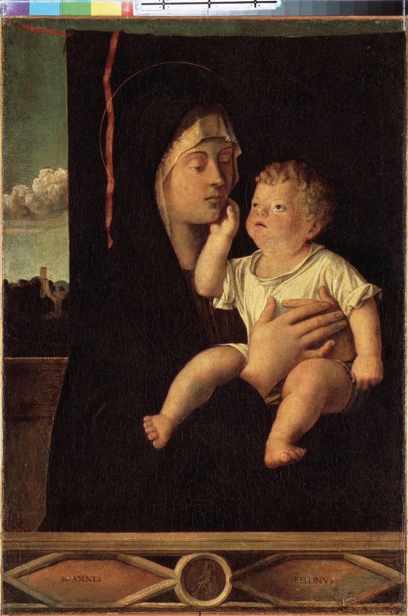 Pintura "Virgem e Criança" de Giovanni Bellini dit il Giambellino (1430-1516) São Petersburgo, Museu Hermitage de Giovanni Bellini