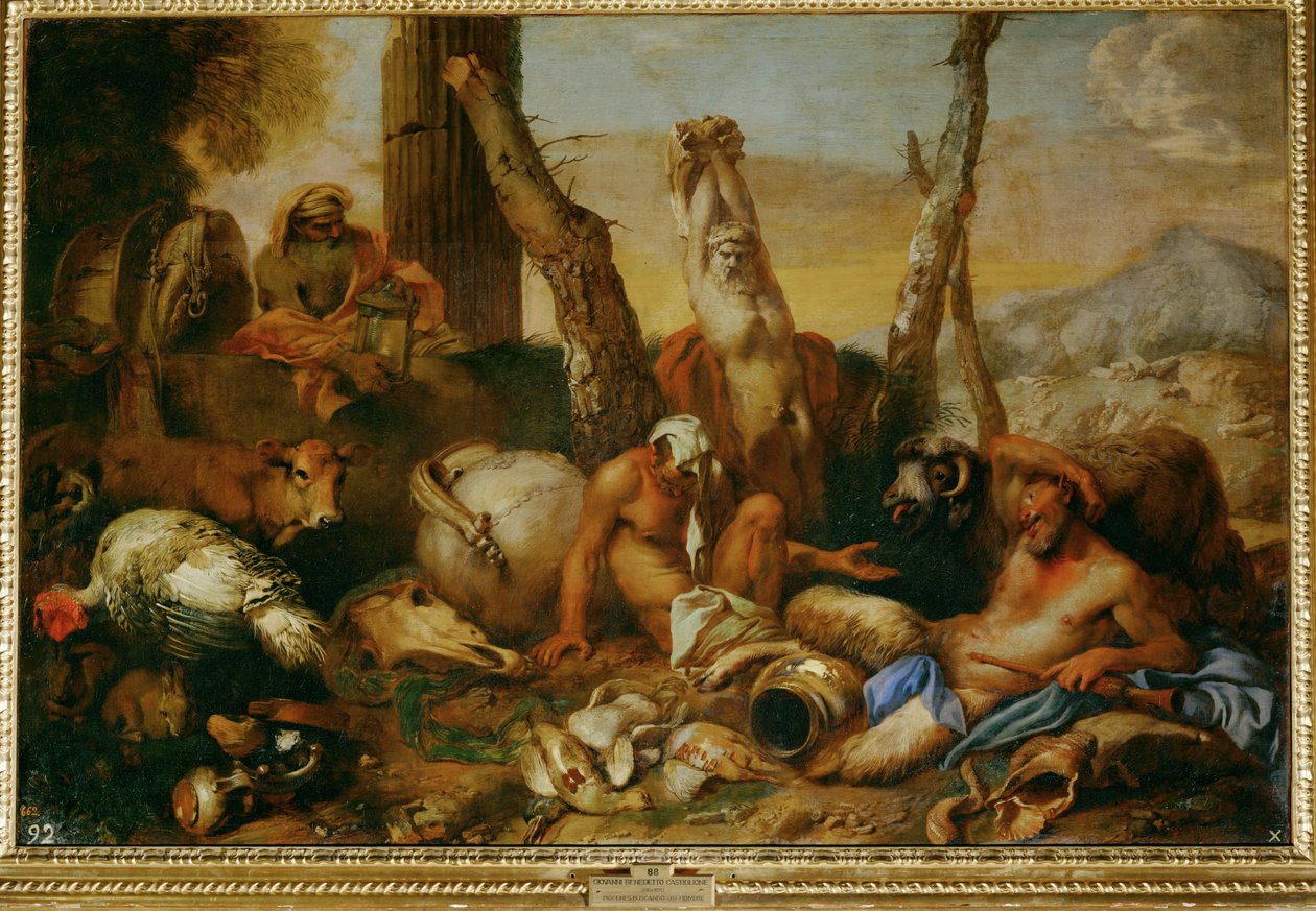 Diógenes (pintura sobre tela) de Giovanni Benedetto (1609-64) Castiglione