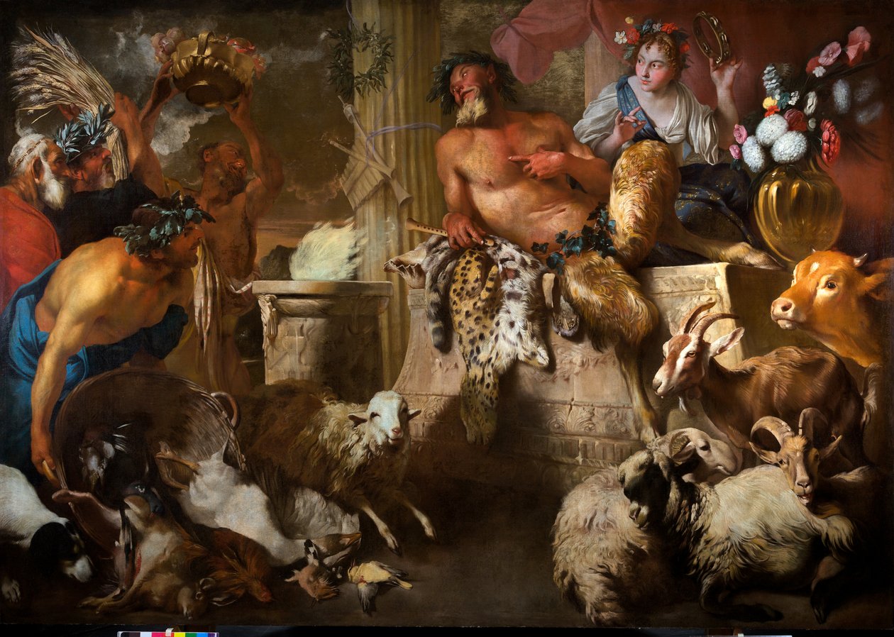 Sacrifício à Pan, c.1640 (óleo sobre tela) de Giovanni Benedetto (1609 64) Castiglione