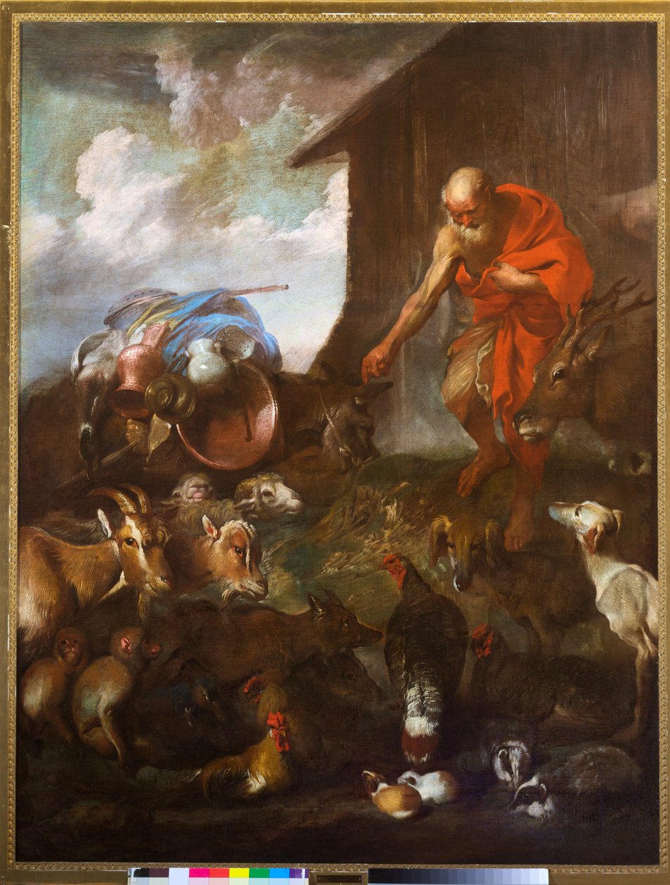 A entrada dos animais na arca, c.1655 (óleo sobre tela) de Giovanni Benedetto (1609 64) Castiglione