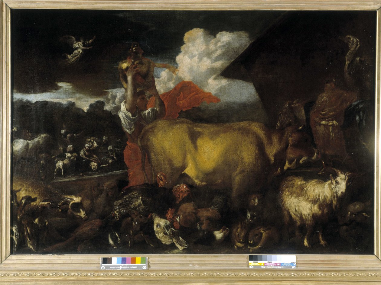 A entrada dos animais na arca (óleo sobre tela) de Giovanni Benedetto Castiglione