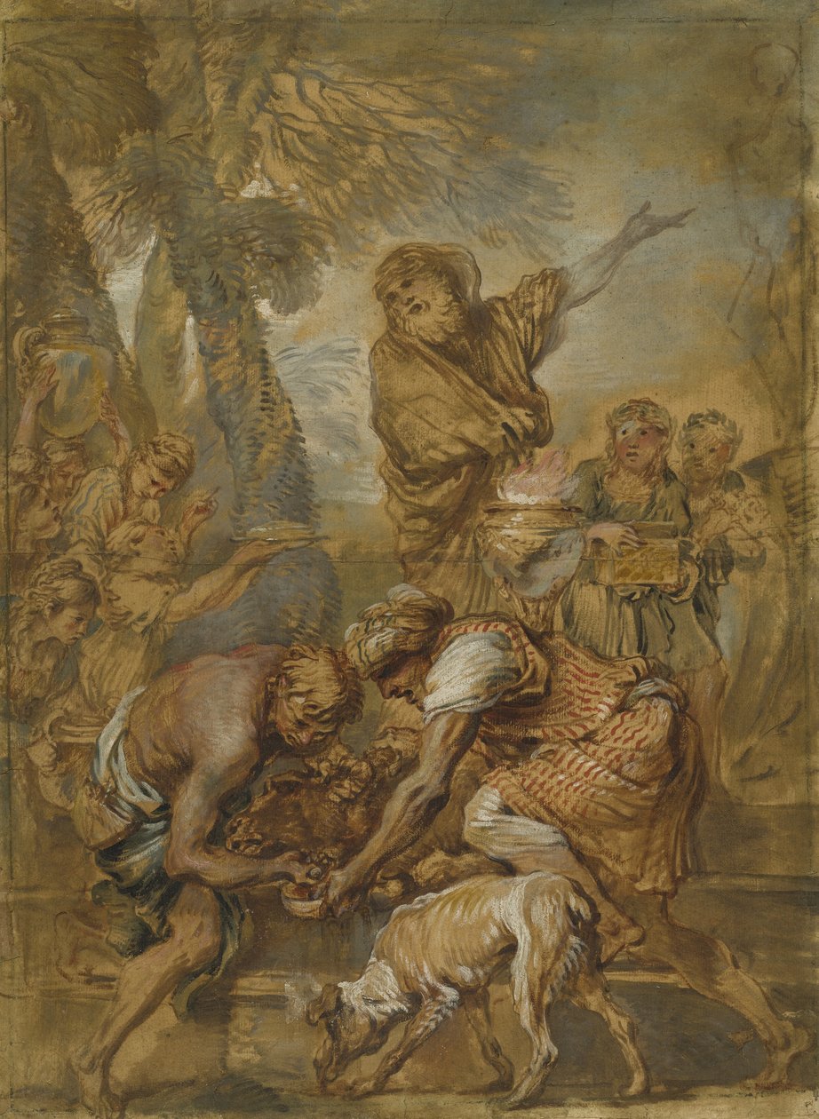 Um sacrifício pagão, c.1645-50 de Giovanni Benedetto Castiglione