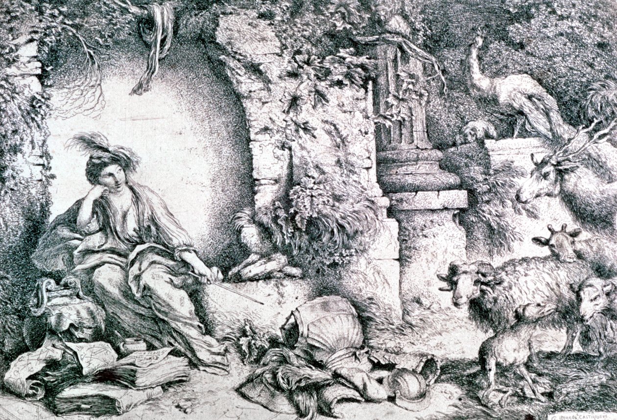 Circe mudando homens de Ulisses, c1650 de Giovanni Benedetto Castiglione