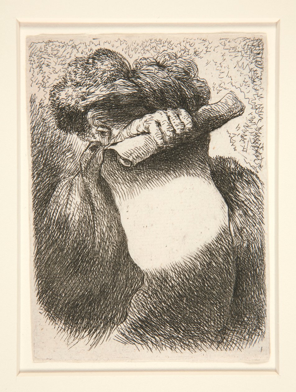 Figura que contém um Grande Banderole, da série Pequenos Estudos de Cabeças de Giovanni Benedetto Castiglione