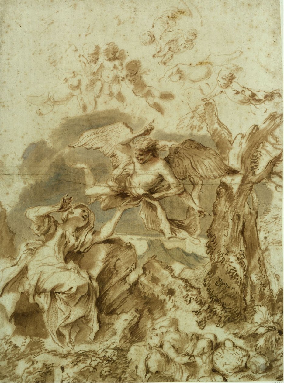 Agar e Ismael no deserto de Giovanni Benedetto Castiglione
