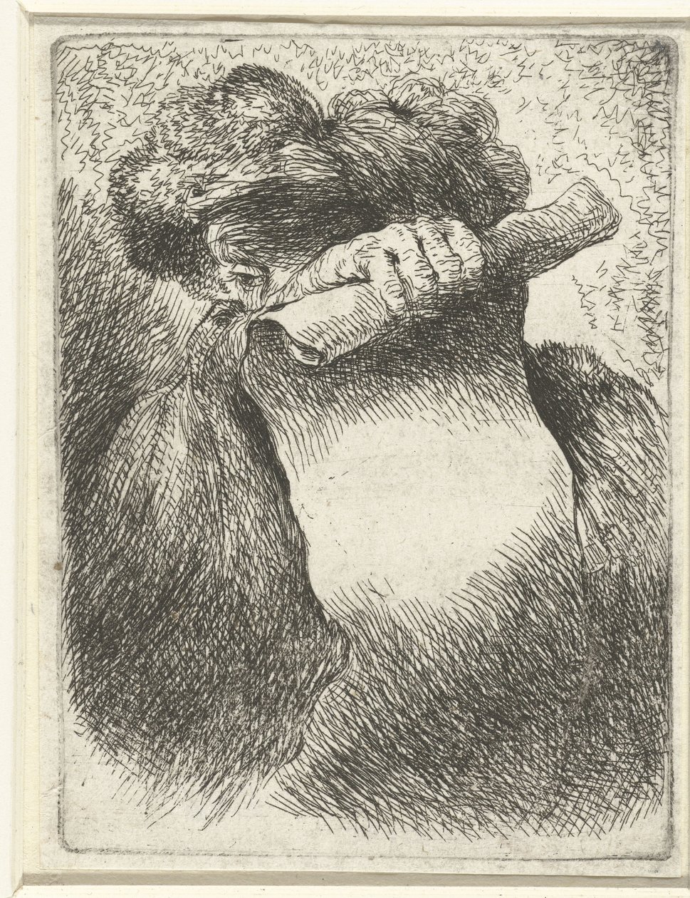 Cabeça de um homem com um banderole
Pequeno estudo de cabeças com protectores de cabeça orientais (título da série) de Giovanni Benedetto Castiglione