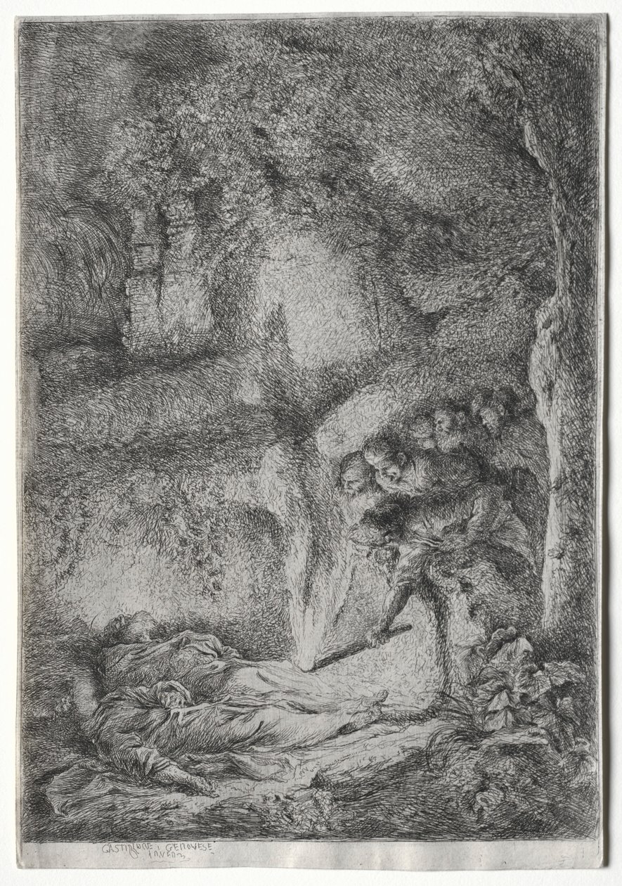 A invenção dos corpos de S. Pedro e S. Paulo, c. 1650. de Giovanni Benedetto Castiglione