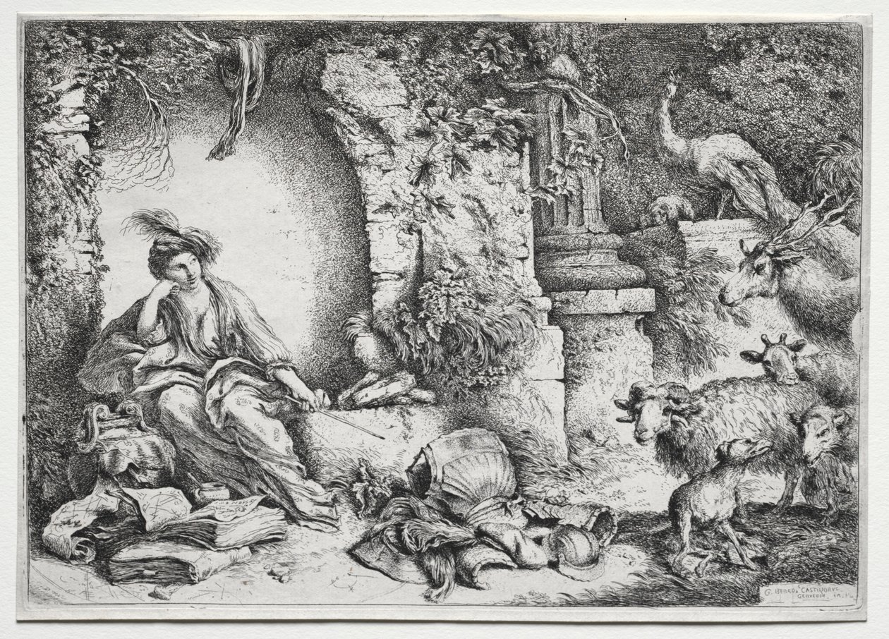 Melancolia, c. 1660-1665. de Giovanni Benedetto Castiglione