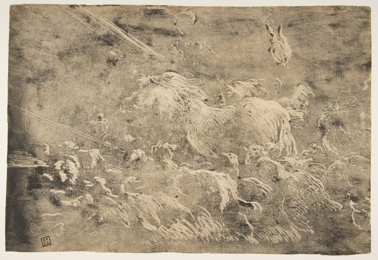 Noé e os animais entrando na arca, 1650-55. de Giovanni Benedetto Castiglione