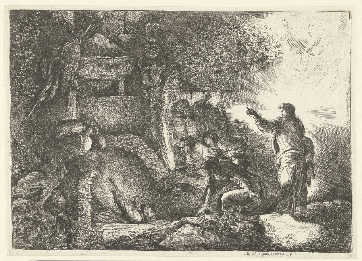 Renascimento de Lázaro de Giovanni Benedetto Castiglione