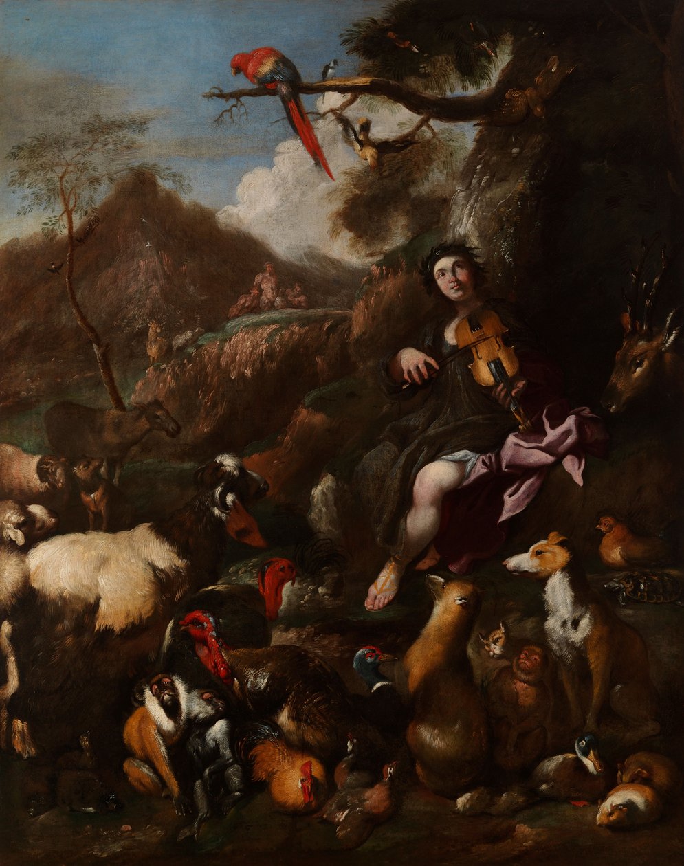 Orfeu cantando aos animais de Giovanni Benedetto Castiglione