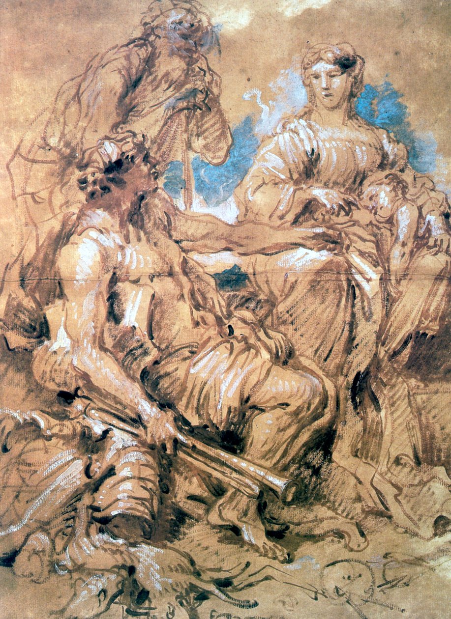 Estudo das figuras em traje, c1635-1670 de Giovanni Benedetto Castiglione