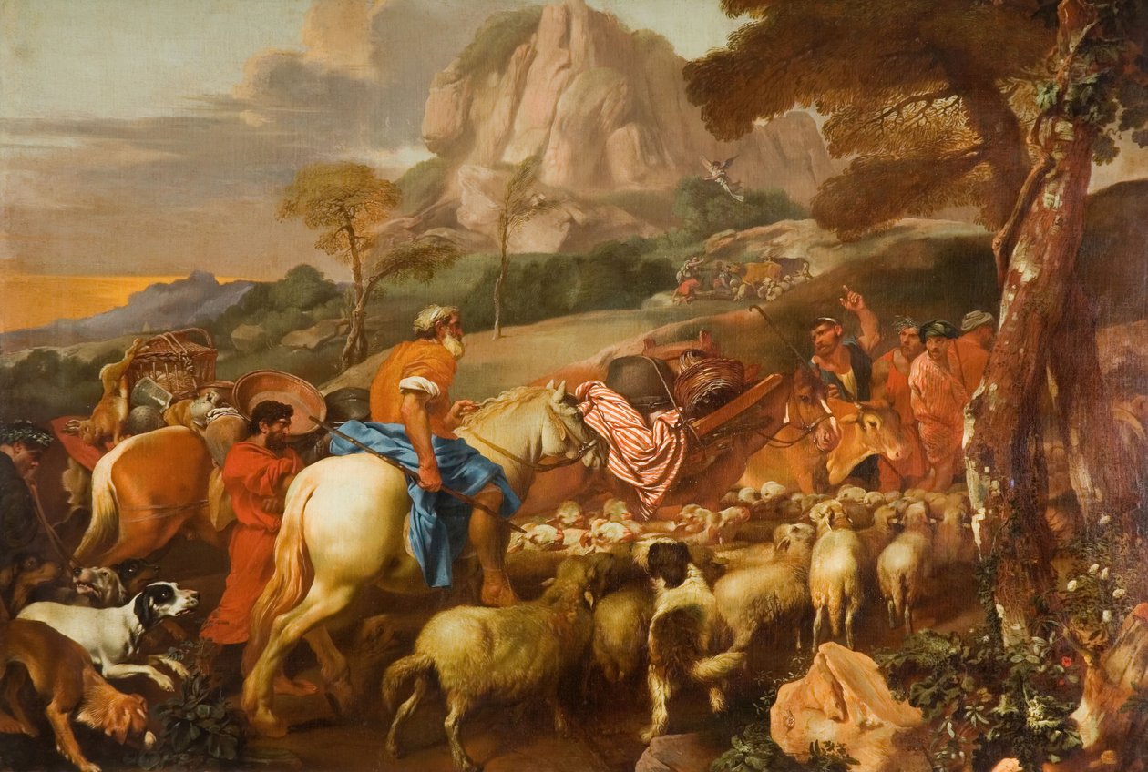 O Anjo Aparecendo aos Pastores, meados do século XVII. de Giovanni Benedetto Castiglione