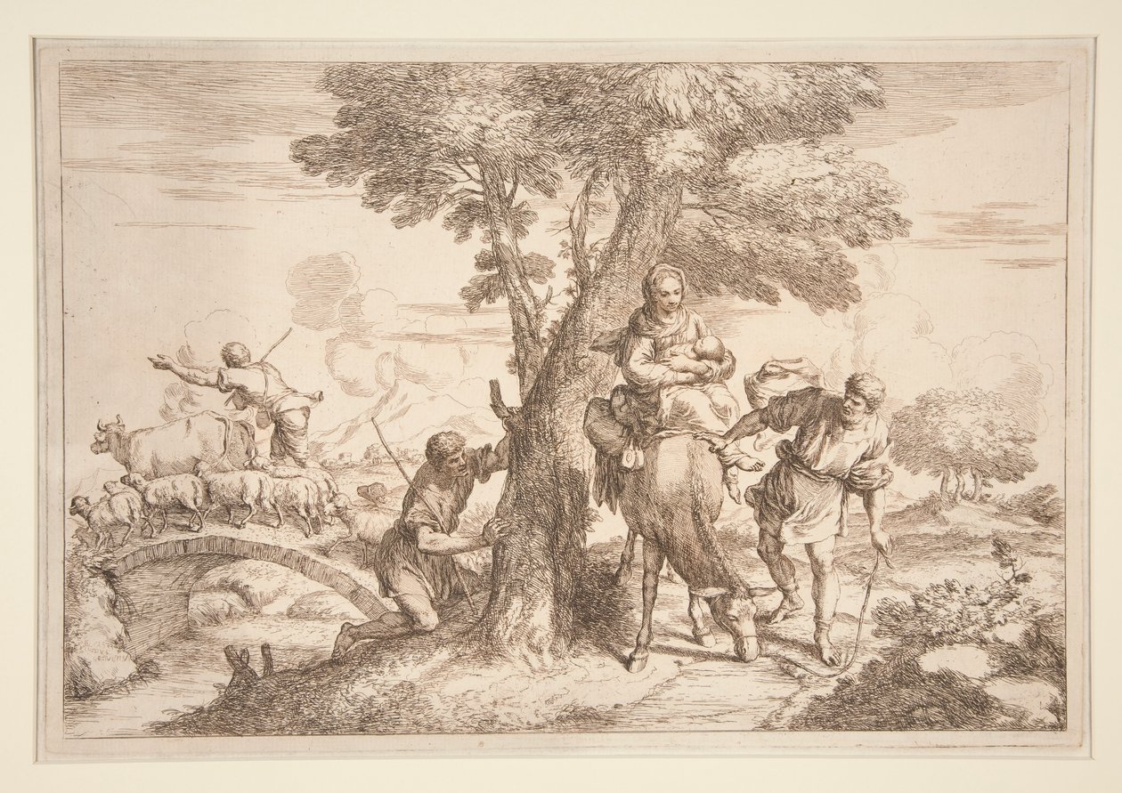 O Voo para o Egipto de Giovanni Benedetto Castiglione