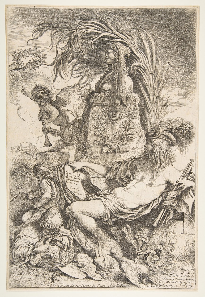O Gênio de Castiglione, c. 1645-47 publicado 1648. de Giovanni Benedetto Castiglione