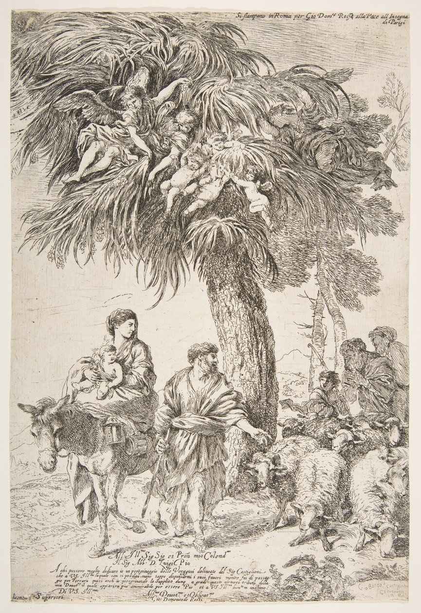 A Sagrada Família em sua fuga para o Egito, ca. 1647 de Giovanni Benedetto Castiglione