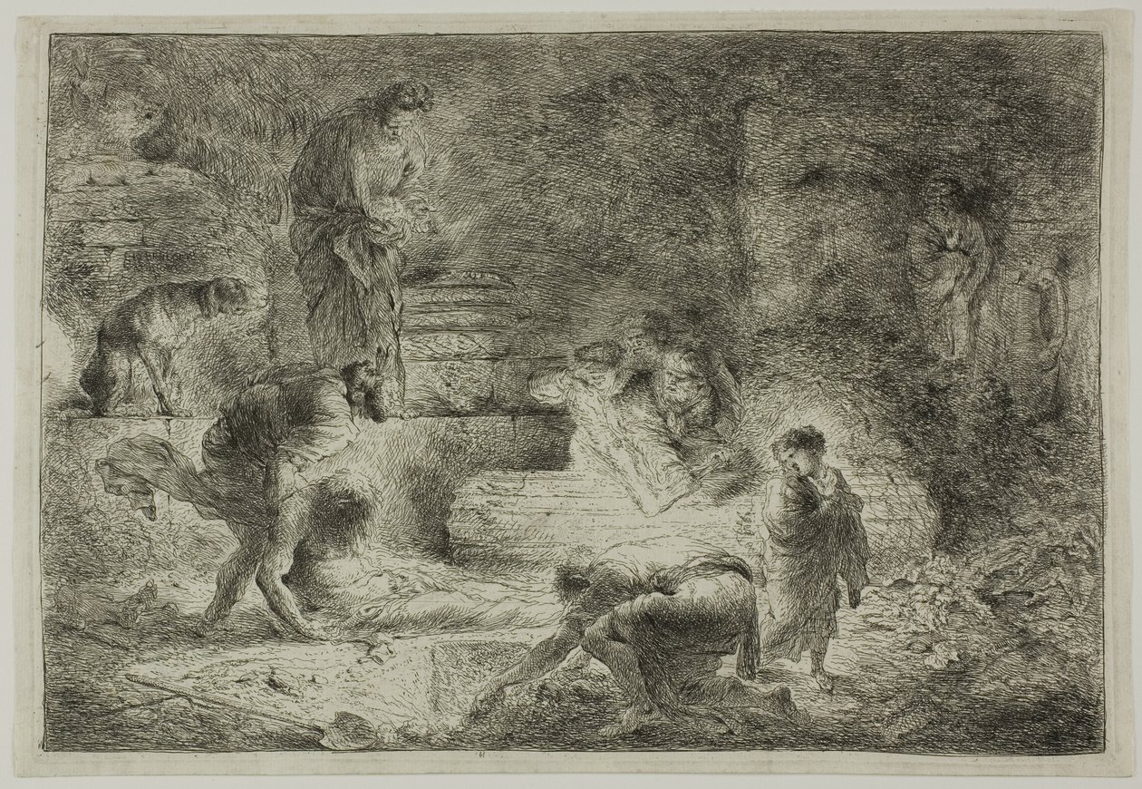 Tobit enterrando os mortos de Giovanni Benedetto Castiglione