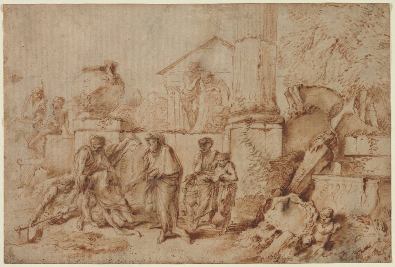 Tobit enterrando os mortos de Giovanni Benedetto Castiglione