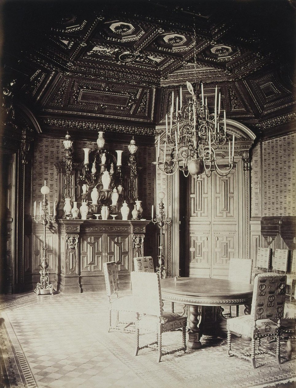 O Palácio Stroganov em São Petersburgo. A sala de jantar, década de 1860 de Giovanni Bianchi