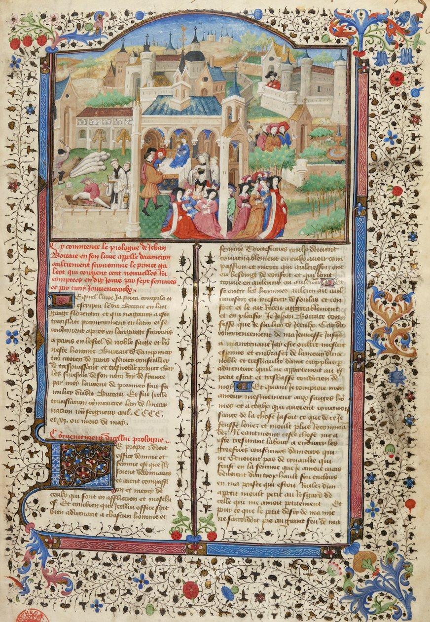 Decameron, Partida dos contadores de histórias de Decameron de Florença de Giovanni Boccaccio