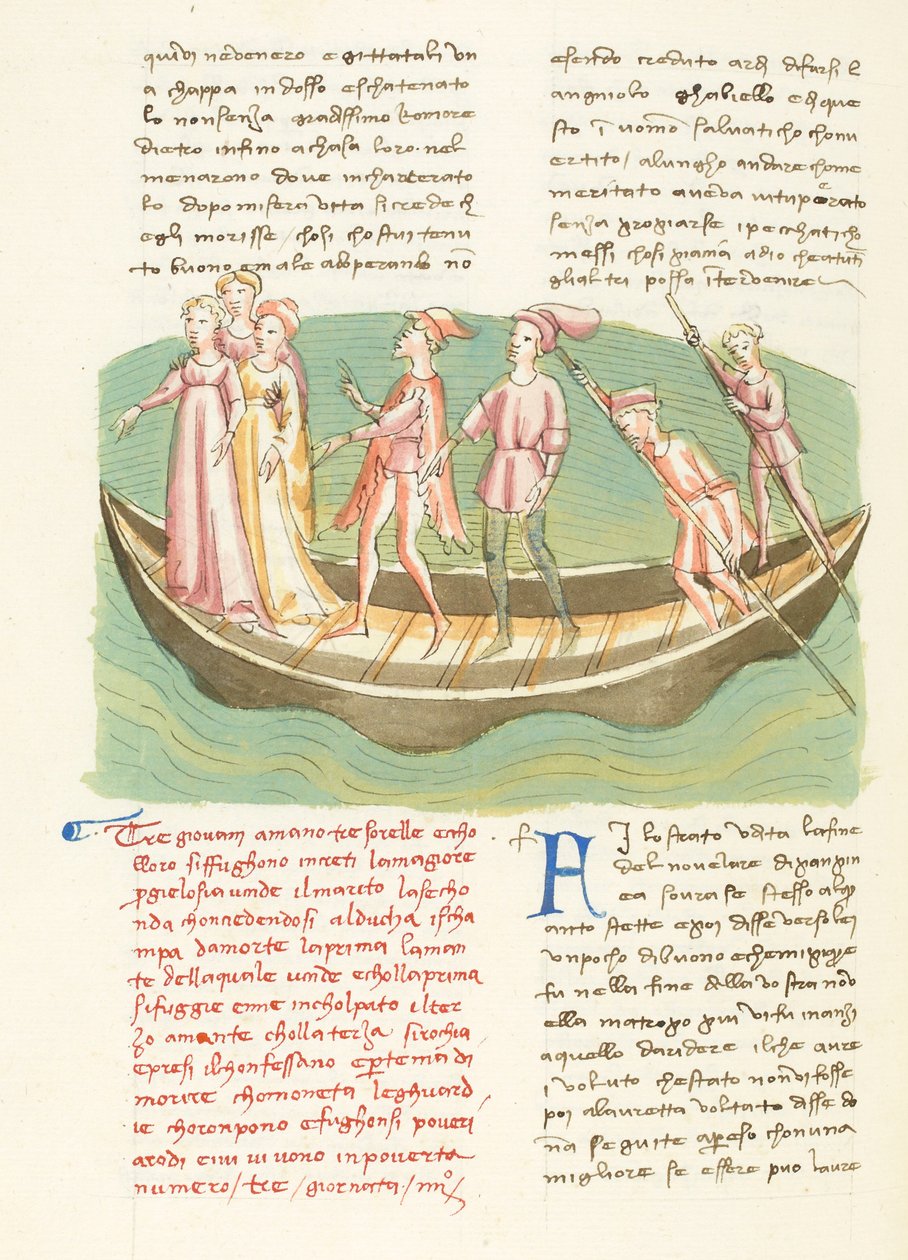Decameron, Entremetteur malgré lui - Ninette e as suas irmãs navegam , Quarto dia, conto 3. de Giovanni Boccaccio