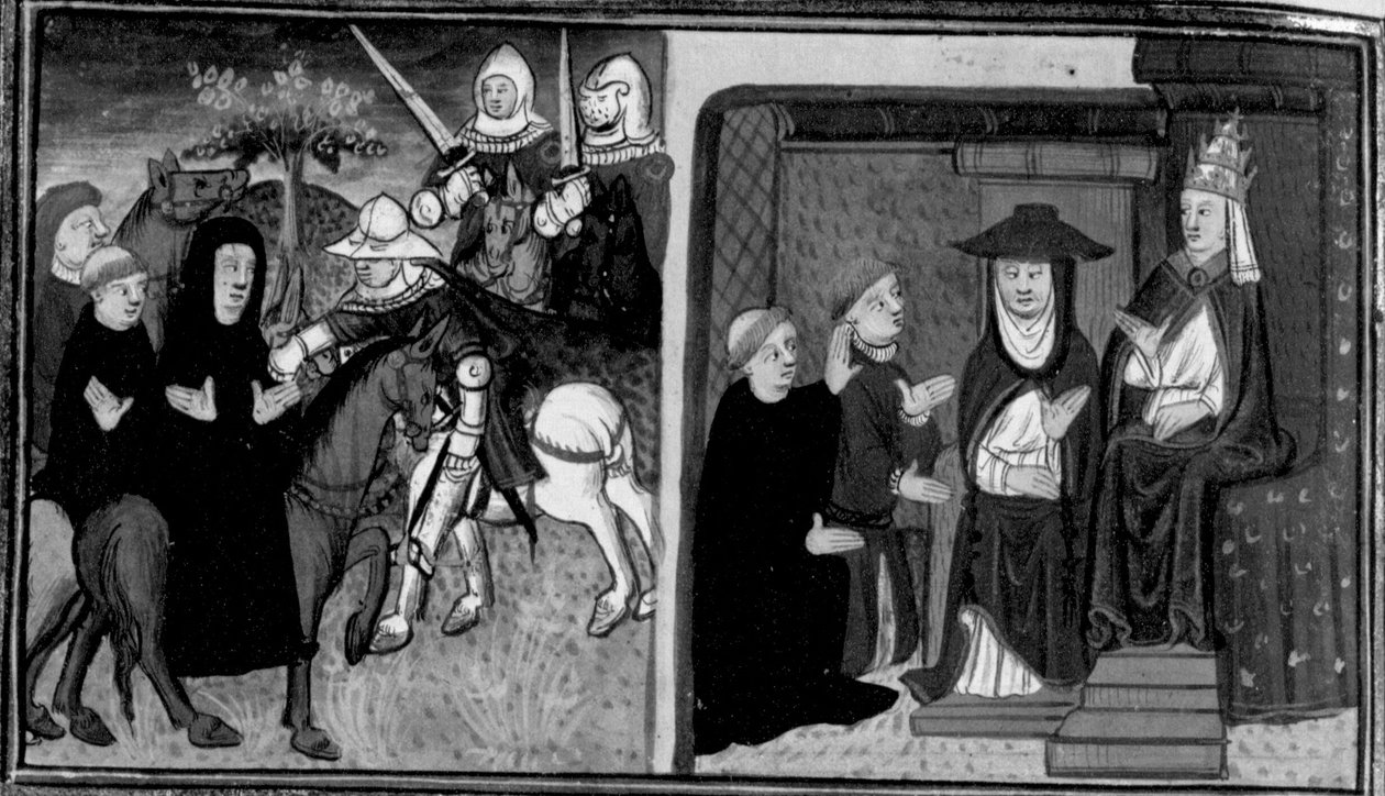 Decameron, Ghino di Tacco captura o abade de Clignì; o abade intercede por Ghino junto do Papa. Décimo dia, notícia 2 de Giovanni Boccaccio