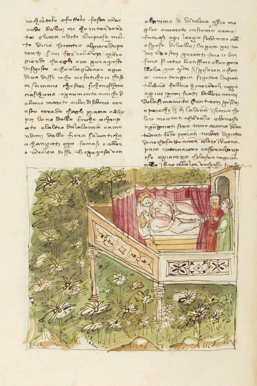 Decameron, A gaiola do rouxinol - Ricciardo Manardi surpreendido por Lizio , Quinto dia, conto 4. de Giovanni Boccaccio