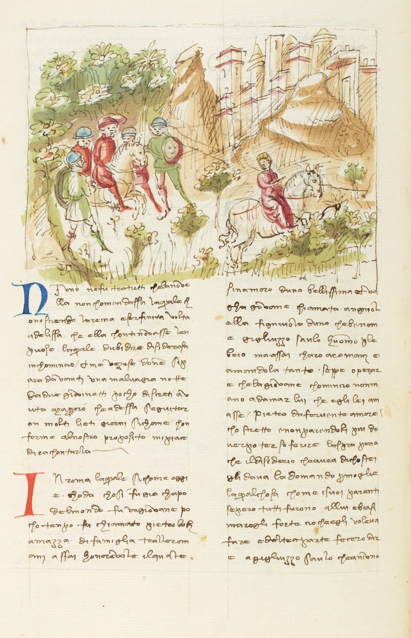 Decameron, O campo romano; Agnolella fugindo dos salteadores, Quinto dia, conto 3. de Giovanni Boccaccio
