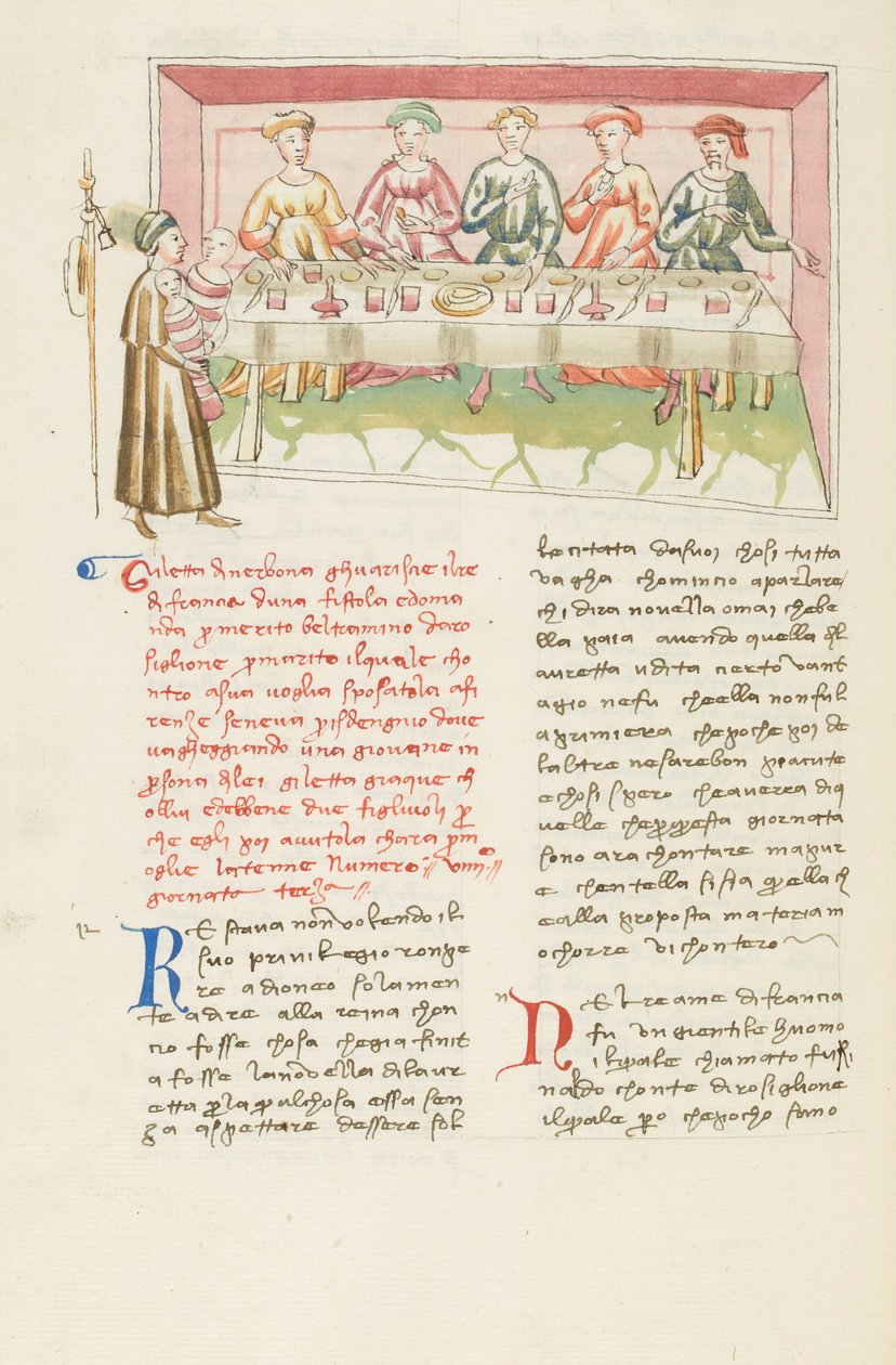 Decameron, O marido encontrado - Gilette de Narbonne em frente do marido , Terceiro dia, conto 9. de Giovanni Boccaccio