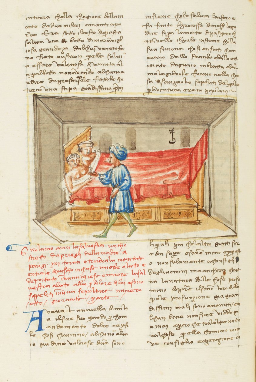 Decameron, O passado; Girolamo Sighieri no quarto de Salvestra, Quarto dia, conto 8. de Giovanni Boccaccio