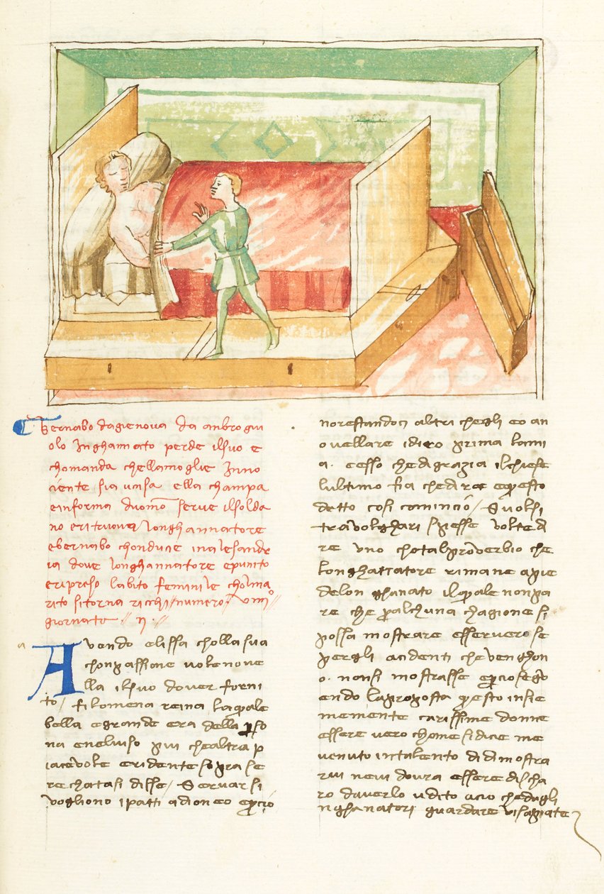 Decameron, As jóias indiscretas Laurette Ambrogiuolo surpreendendo Ginevra , Segundo dia, conto 9. de Giovanni Boccaccio