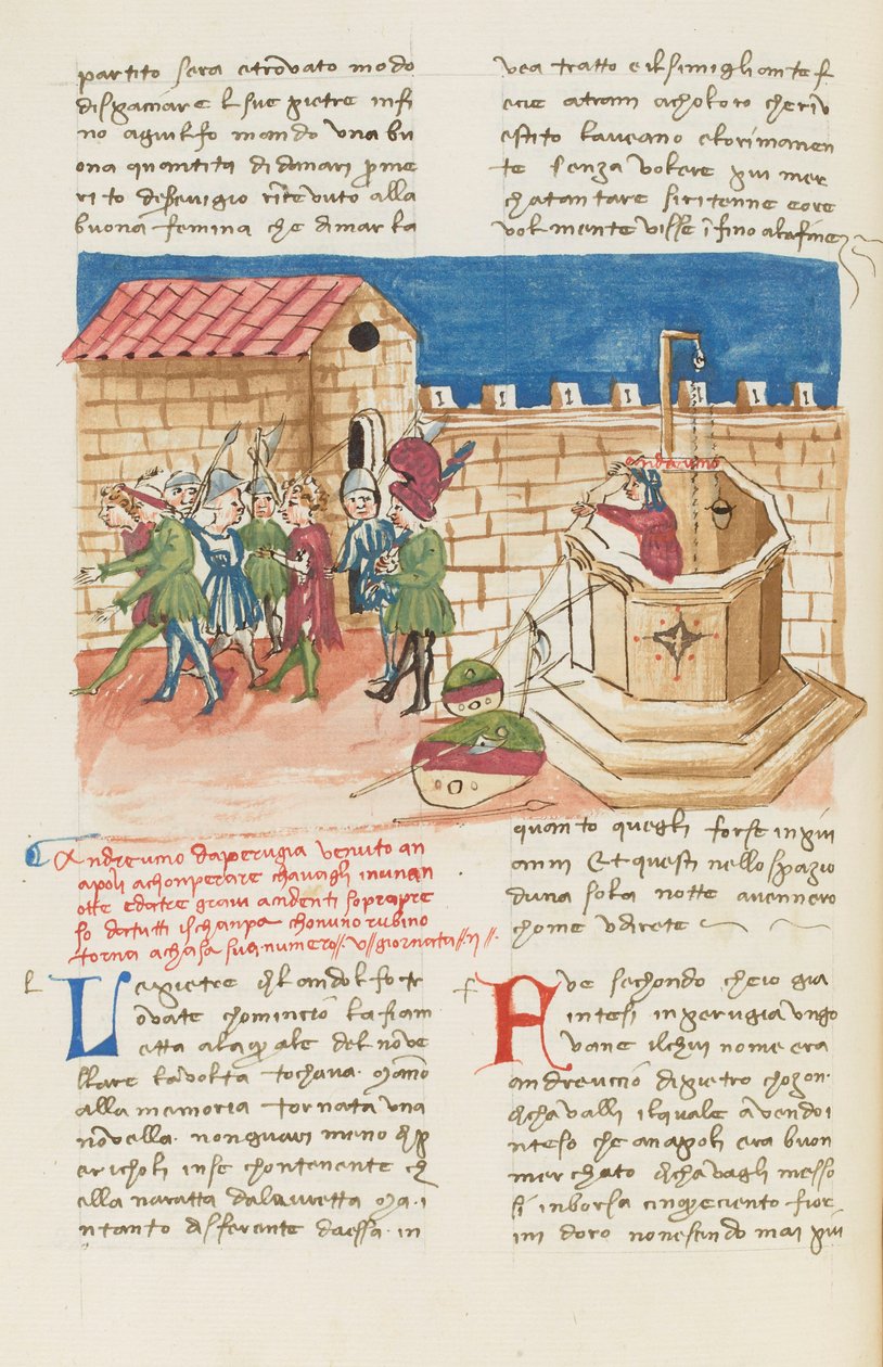 Decameron, Os aromas de Nápoles - Andreuccio di Pietro a sair do poço, Segundo dia, conto 5. de Giovanni Boccaccio