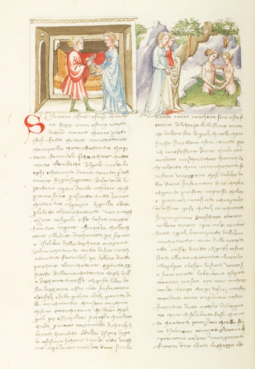 Decameron, Liaison dangereuse Salabaetto et Jancofiore se baignant, Oitavo dia, conto 10. de Giovanni Boccaccio