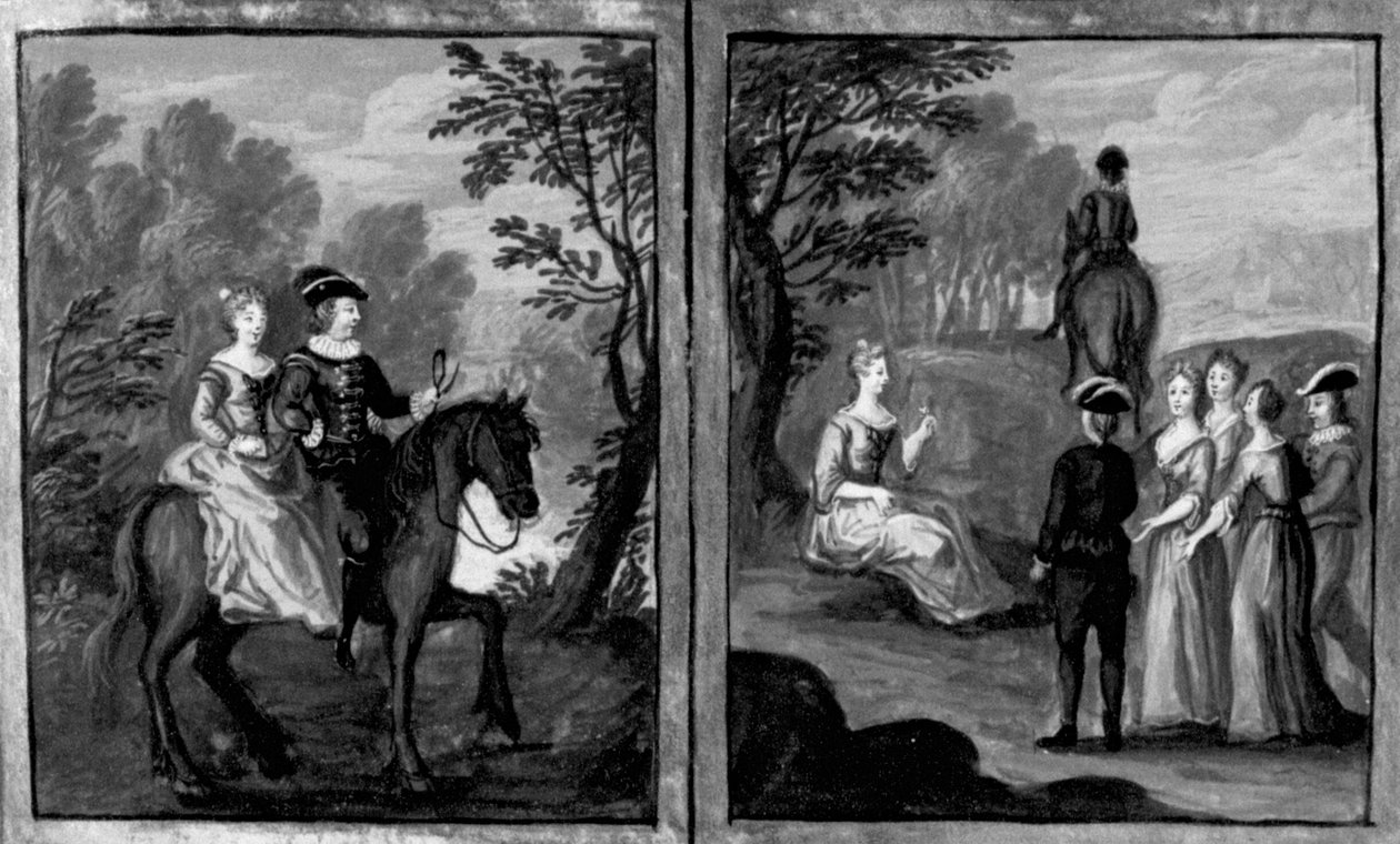Decameron, Madame Oretta aceita cavalgar com um cavaleiro; Oretta desmonta. Sexto dia, conto 1 de Giovanni Boccaccio