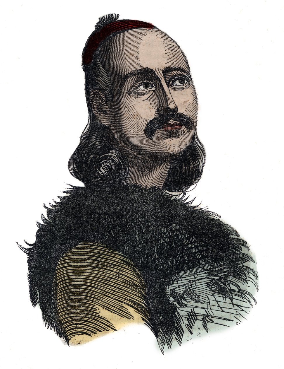 Markos Botsaris (Marco Botzaris) general e herói da Guerra Grega da Independência 1788-1823 - gravura de Giovanni Boggi de Giovanni Boggi