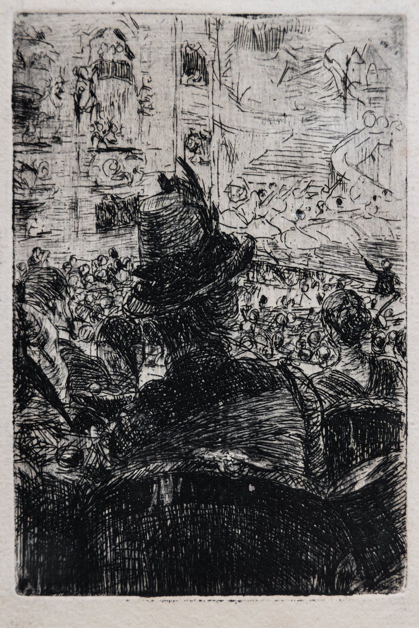Na Operà em Paris, c.1880 (listrado em papel) de Giovanni Boldini