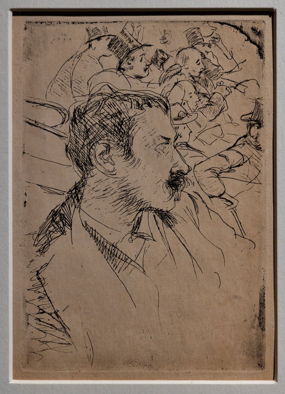 Na Operà em Paris, c.1880 (listrado em papel) de Giovanni Boldini