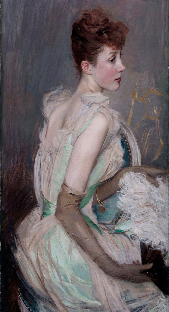 Belle Epoque: "Retrato da Condessa De Leusse nee Suzanne Berthier (1868-1936) Pintura de Giovanni Boldini (1842-1931) de Giovanni Boldini