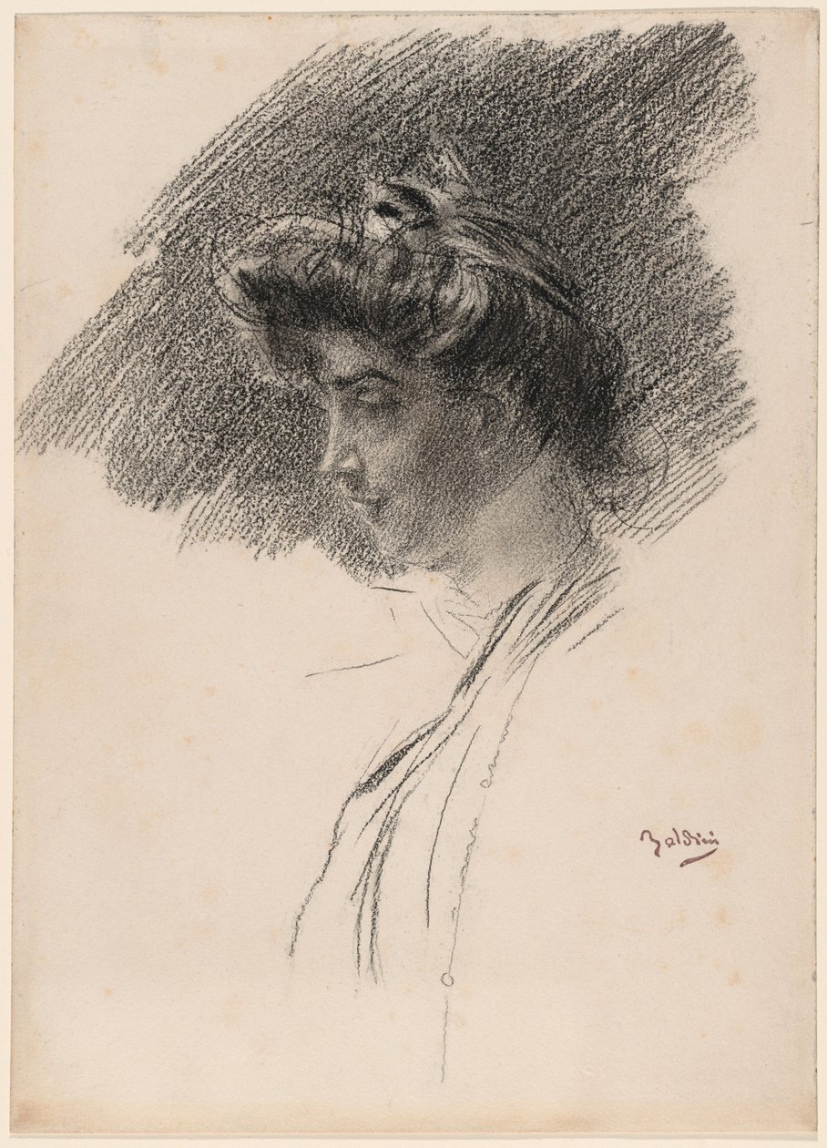 Busto de uma jovem de perfil de Giovanni Boldini