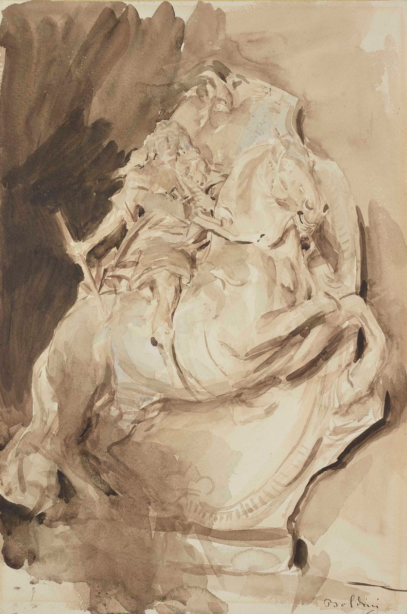 Duque Francesco II d&39;Este, depois de Baratta (lavar no papel) de Giovanni Boldini