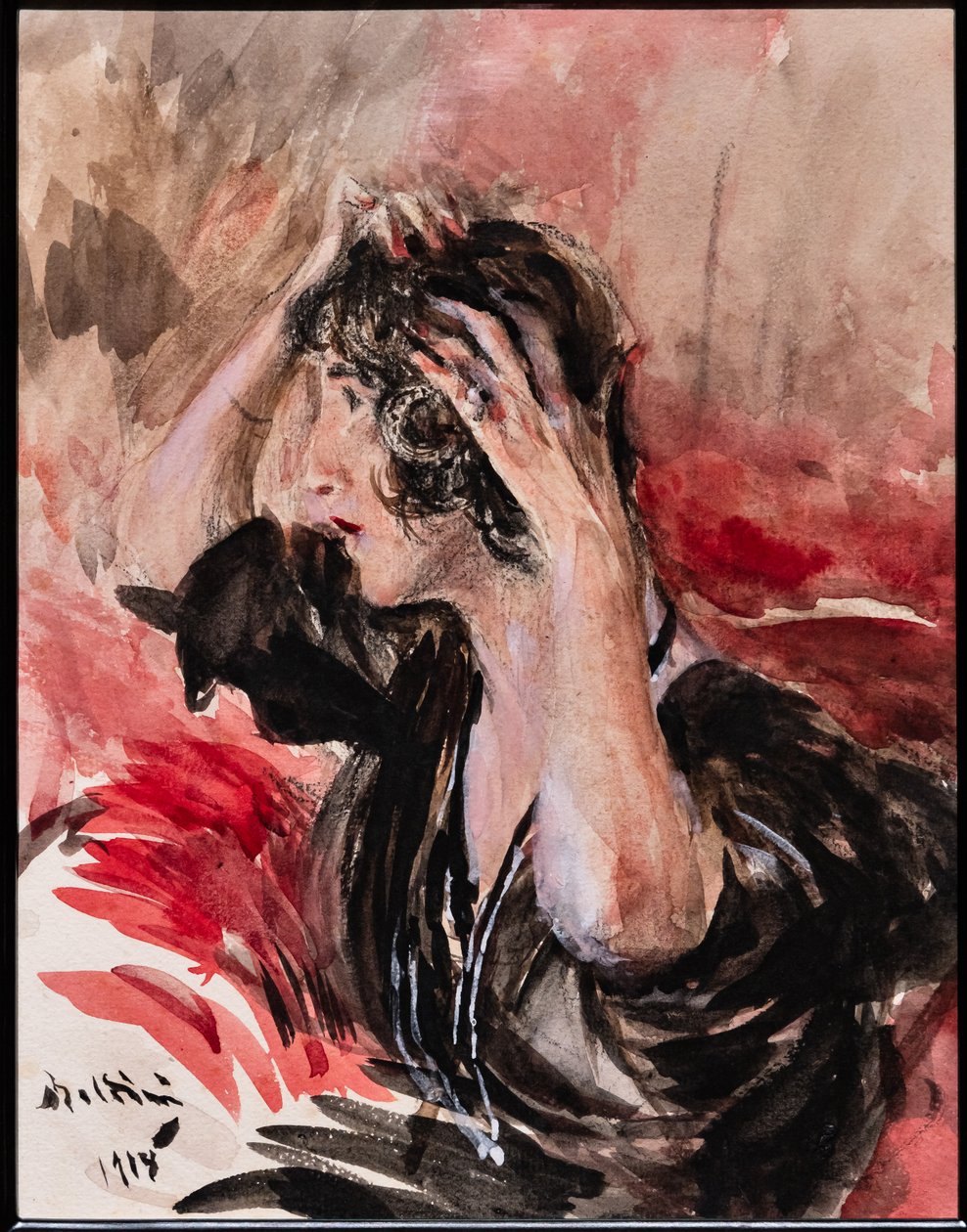 Rapariga que se olha a si própria no espelho de Giovanni Boldini