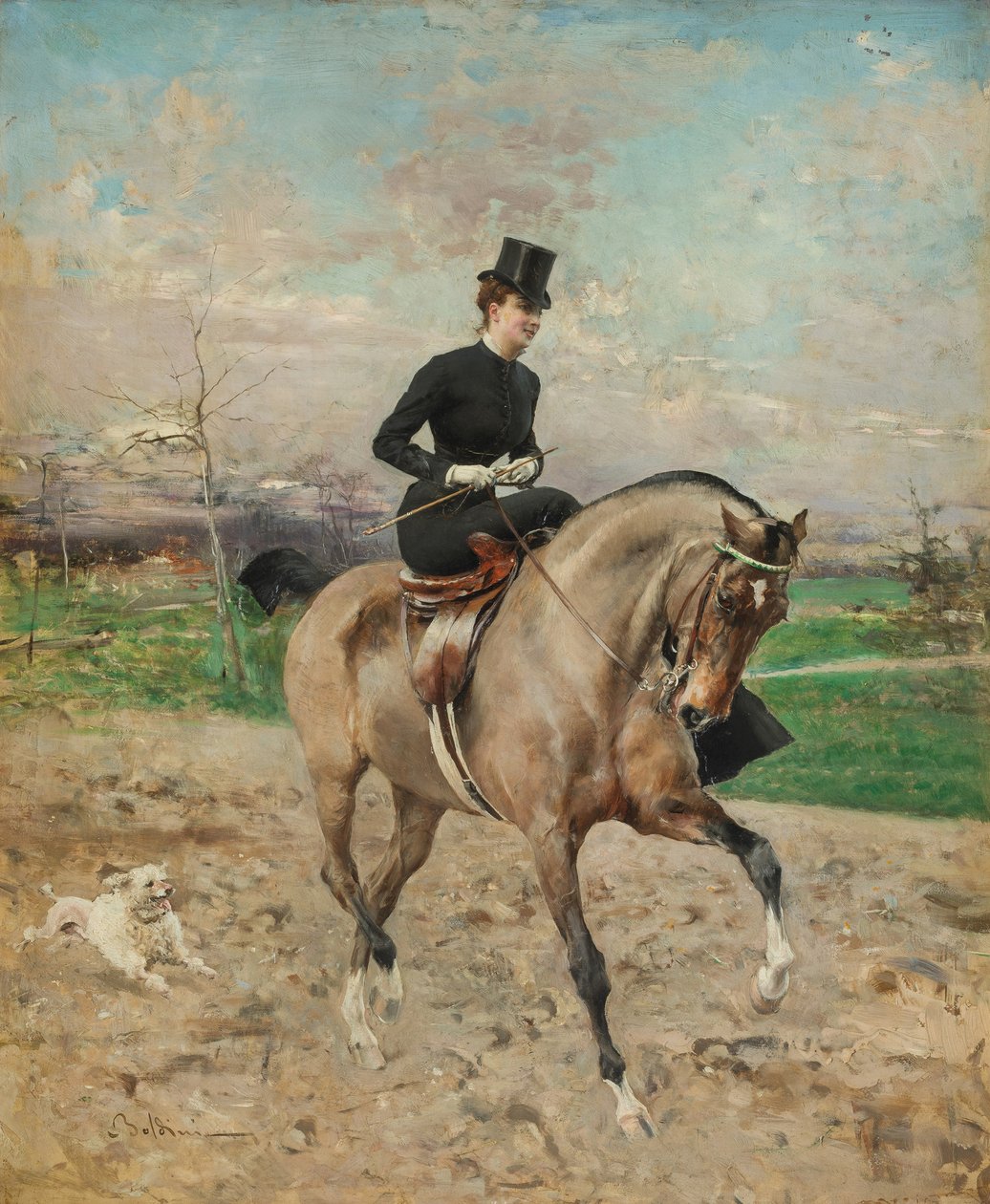 Amazona. Alice Régnault a cavalo, 1878. de Giovanni Boldini