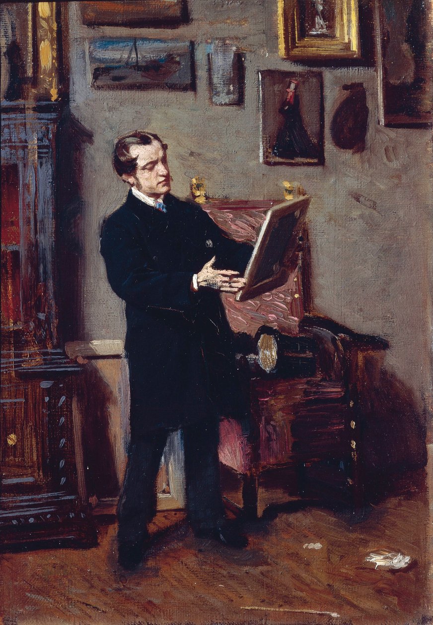Itália, Florença, Jovem Observador de Pintura de Giovanni Boldini