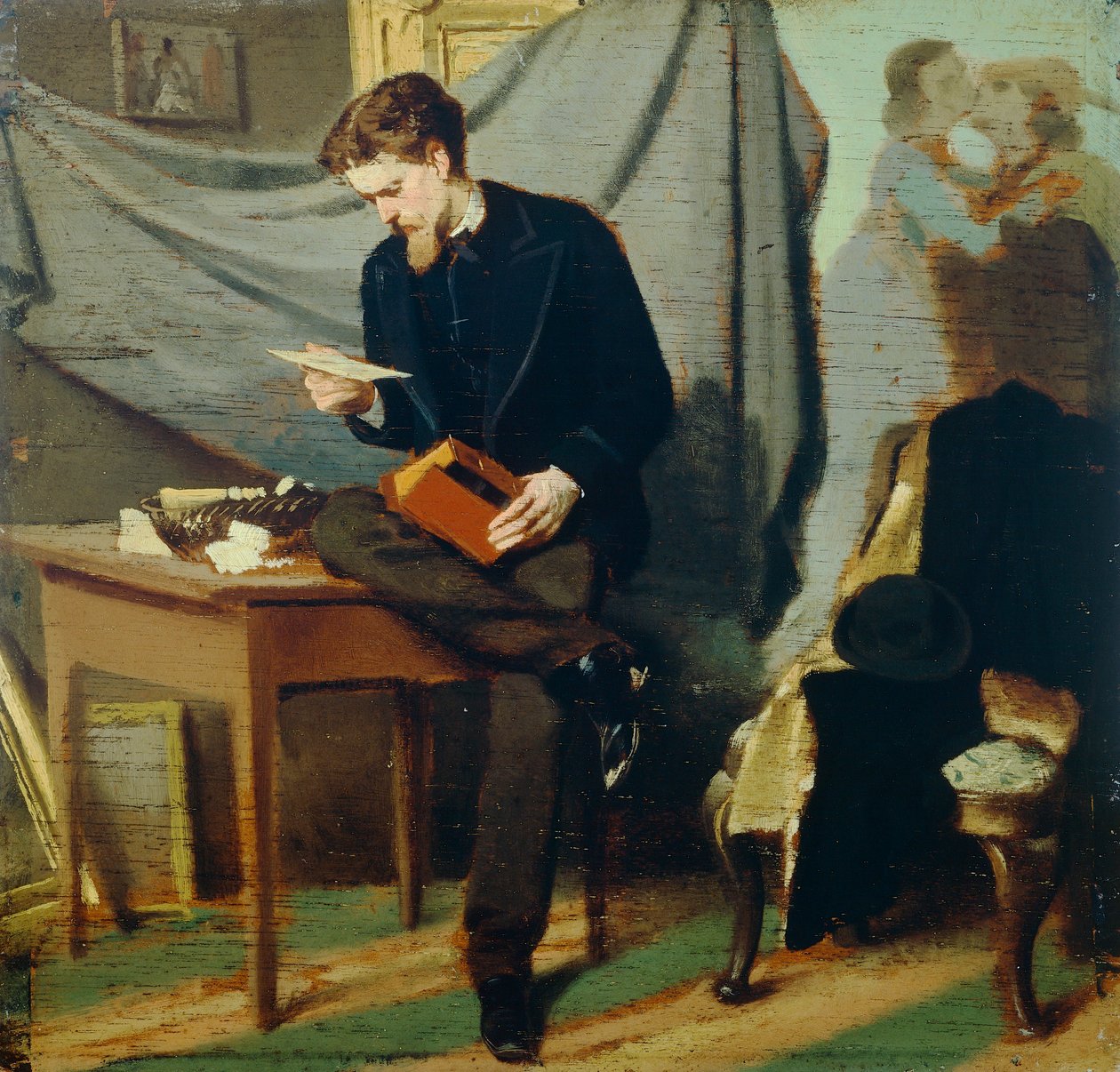 Lanfredini auto-retrato, por volta de 1866, de Giovanni Boldini (1842-1931), óleo sobre painel de Giovanni Boldini