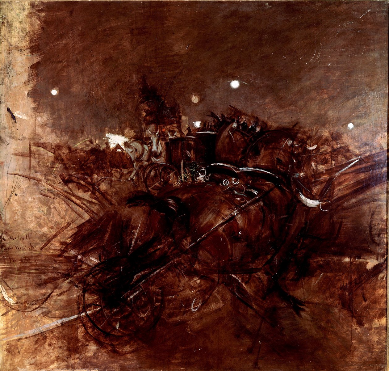 Nocturno em Montmartre. Pintura de Giovanni Boldini (1842-1931), cerca de 1883. Óleo sobre tela. Dim 120x135cm. Pistoia, Coleção Boldini de Giovanni Boldini