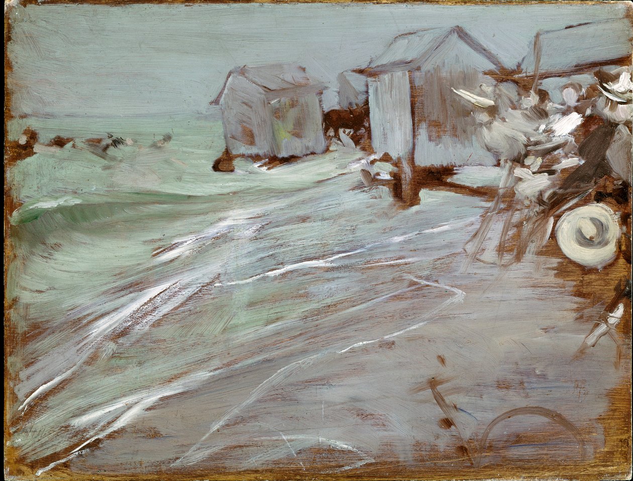Ostend Beach Painting de Giovanni Boldini (1842-1931) Dim. 27x35 cm Bologna, coleção particular de Giovanni Boldini