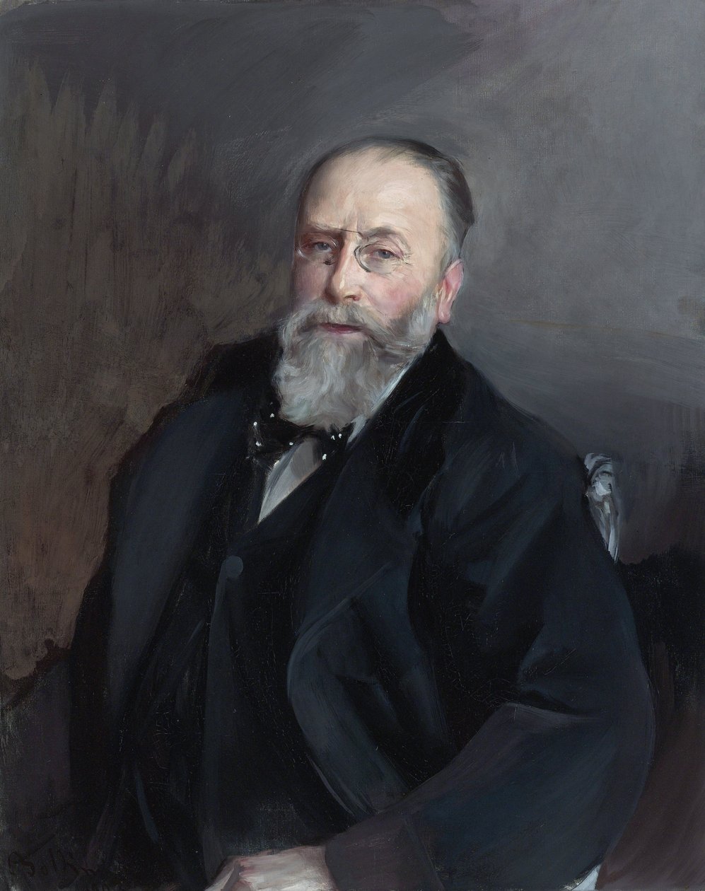"Retrato de Edmond de Rothschild (1845-1934) banqueiro, filantropo e colecionador francês (Edmond James de Rothschild) Pintura de Giovanni Boldini (1842-1931) 1903 Colecção privada de Giovanni Boldini